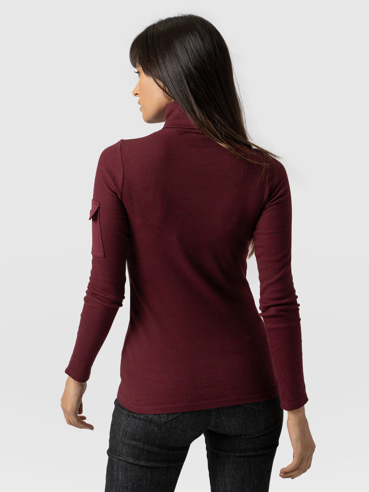 Pocket Turtle Neck - Burgundy