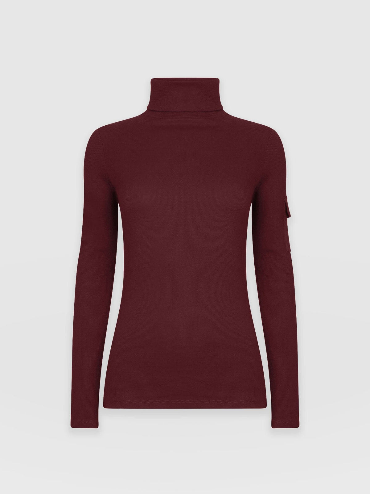 Pocket Turtle Neck - Burgundy