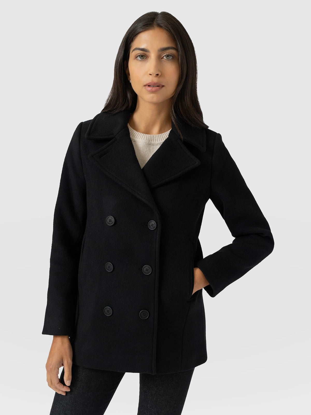 Quinn Pea Coat - Black