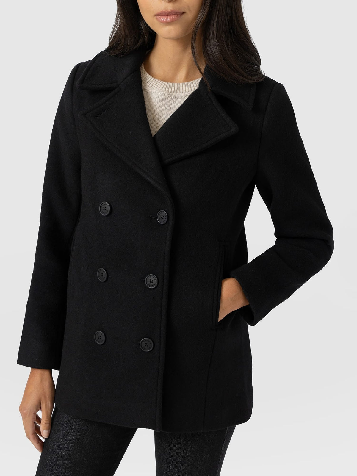 Quinn Pea Coat - Black