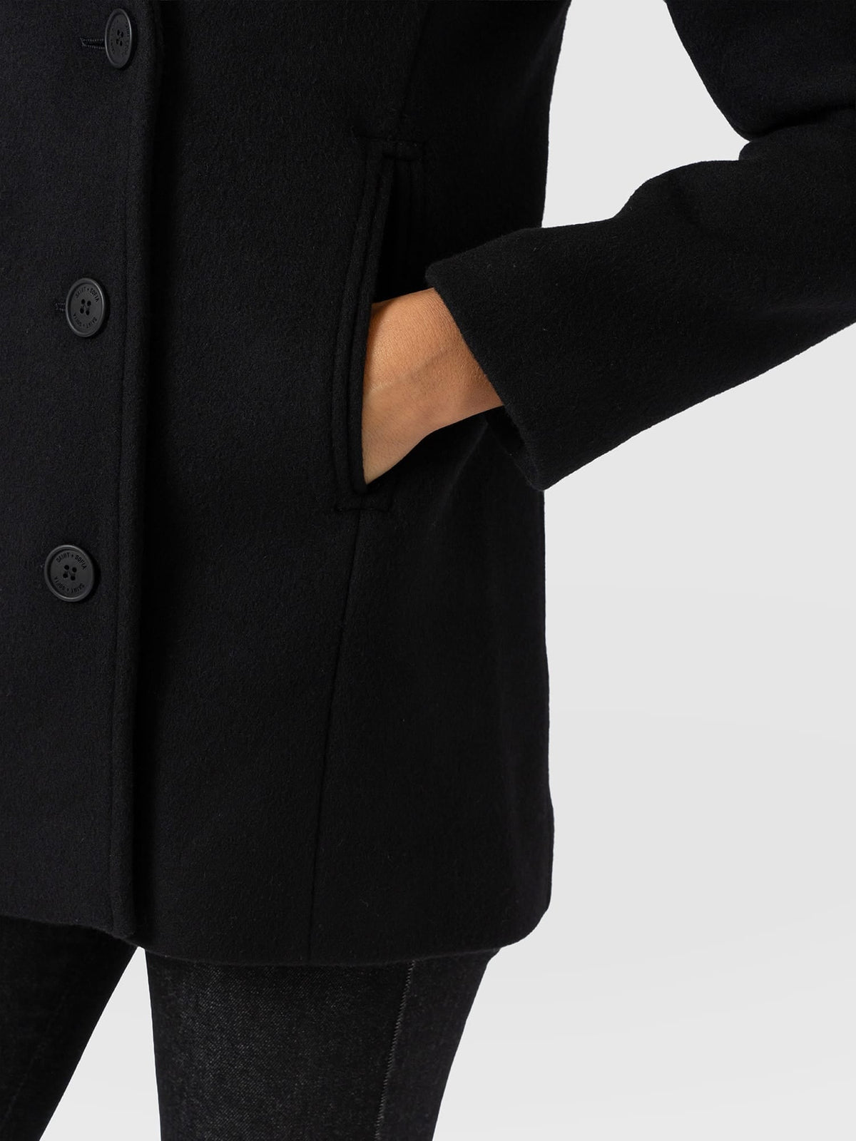 Quinn Pea Coat - Black