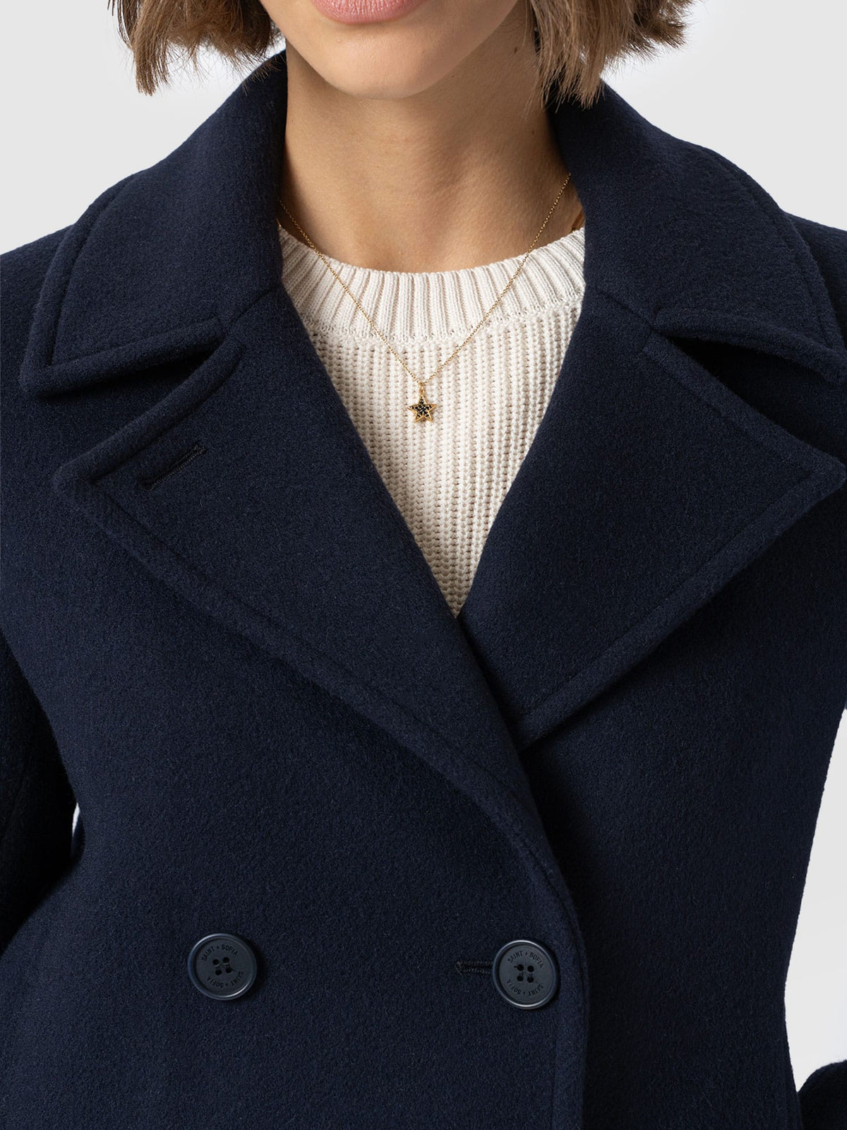 Quinn Pea Coat - Navy