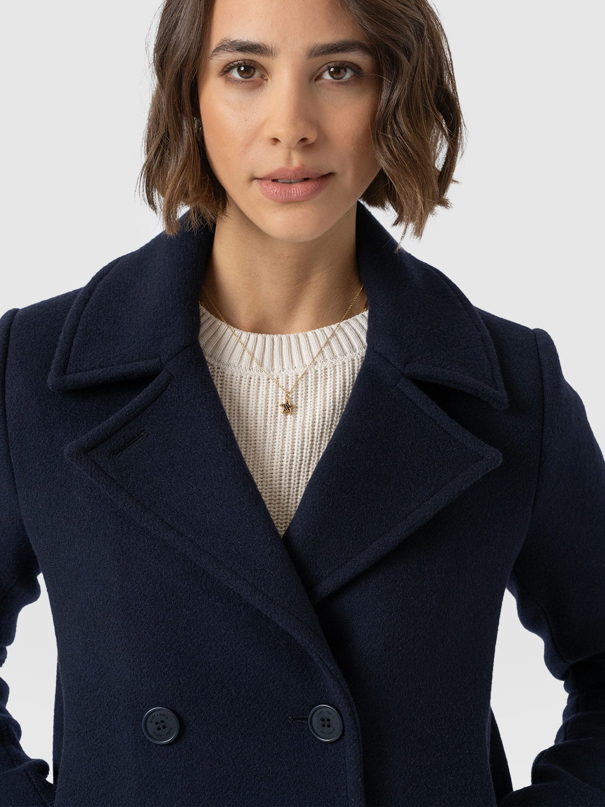 Quinn Pea Coat - Navy