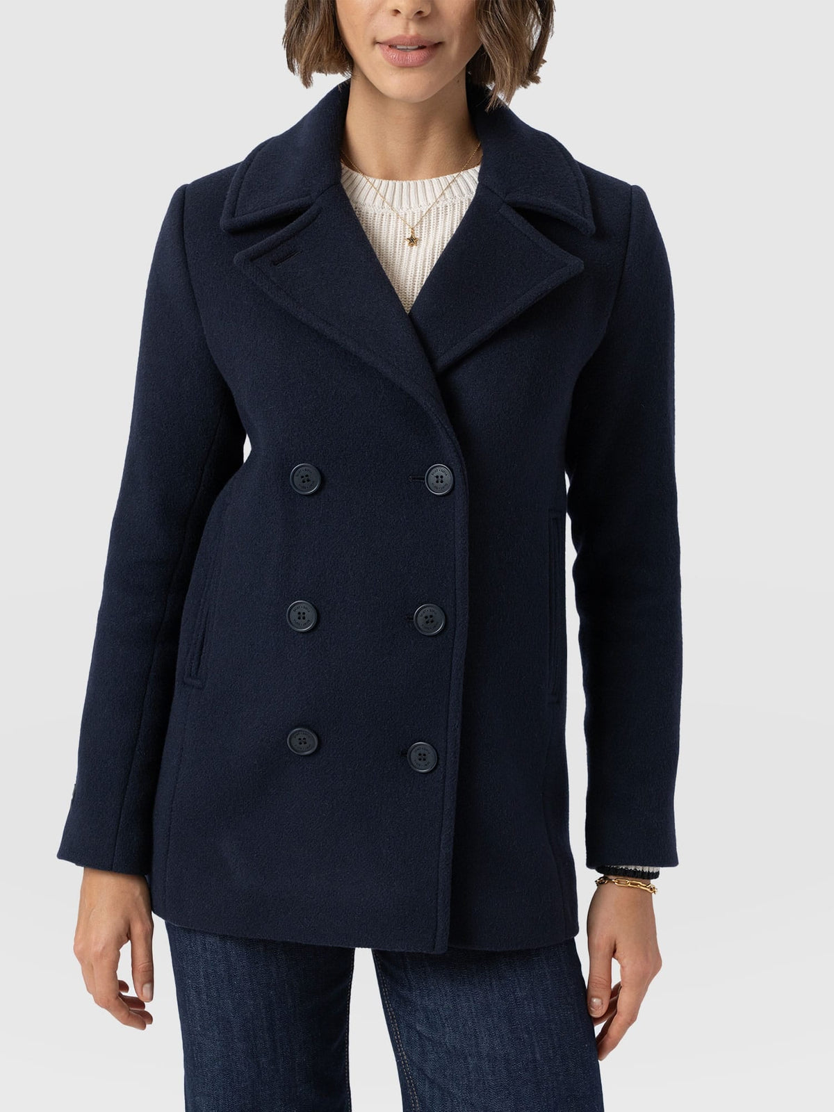 Quinn Pea Coat - Navy