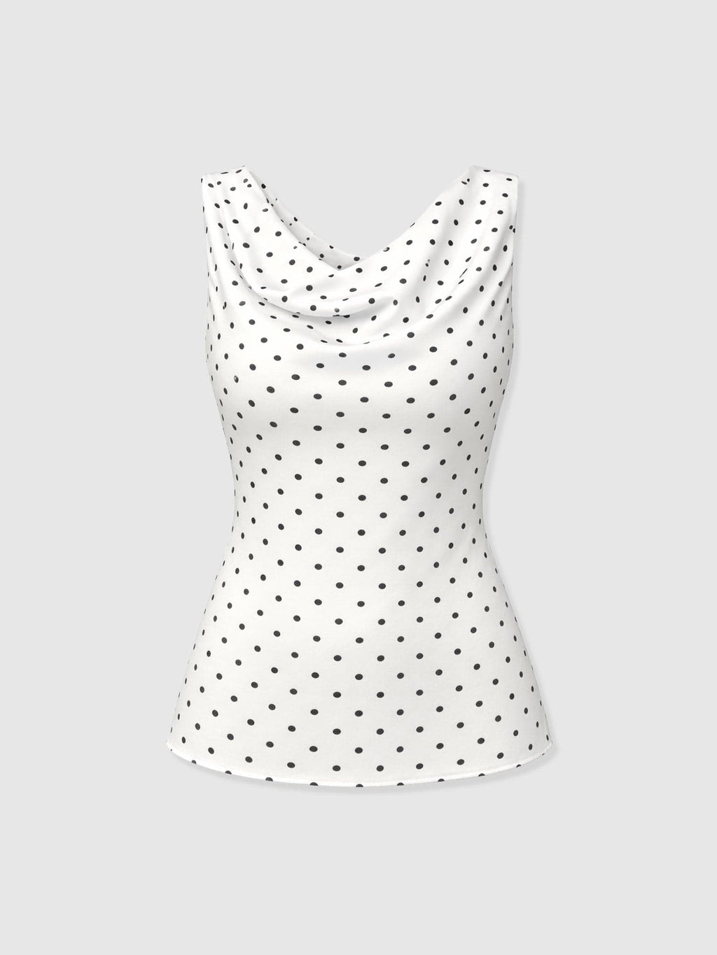 Raye Cowl Cami - Cream Polka Dot