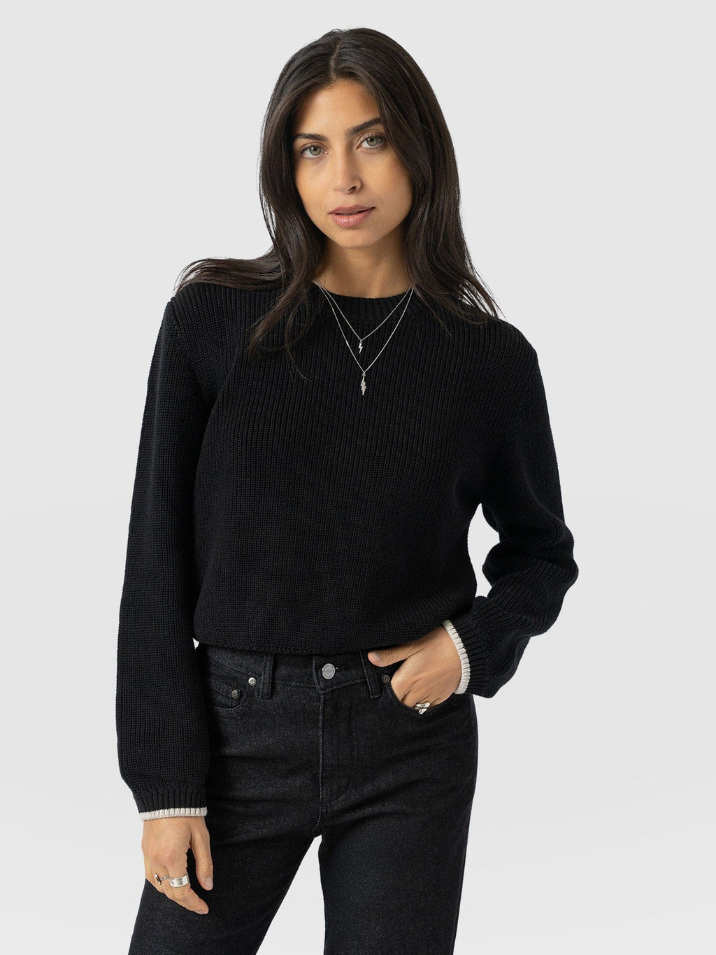 Remy Crop Sweater - Black