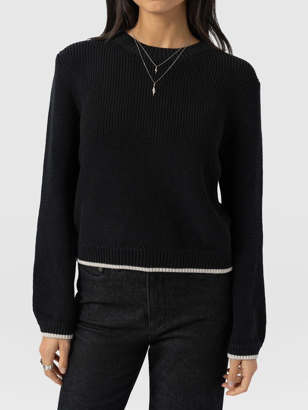 Remy Crop Sweater - Black