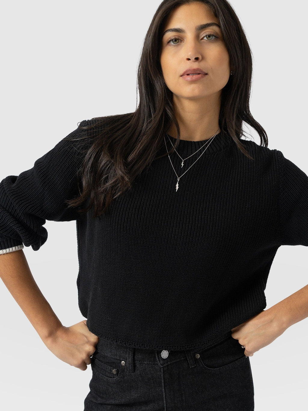 Remy Crop Sweater - Black