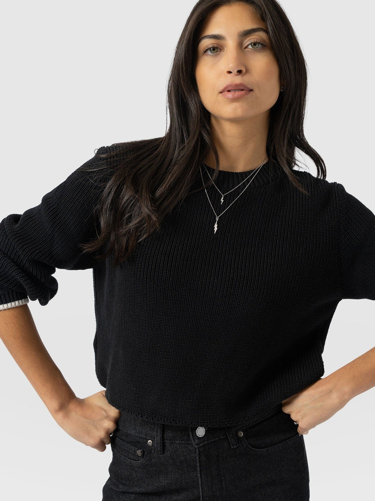 Remy Crop Sweater - Black