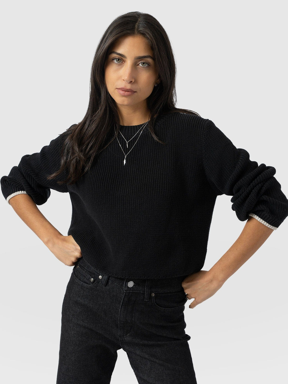 Remy Crop Sweater - Black