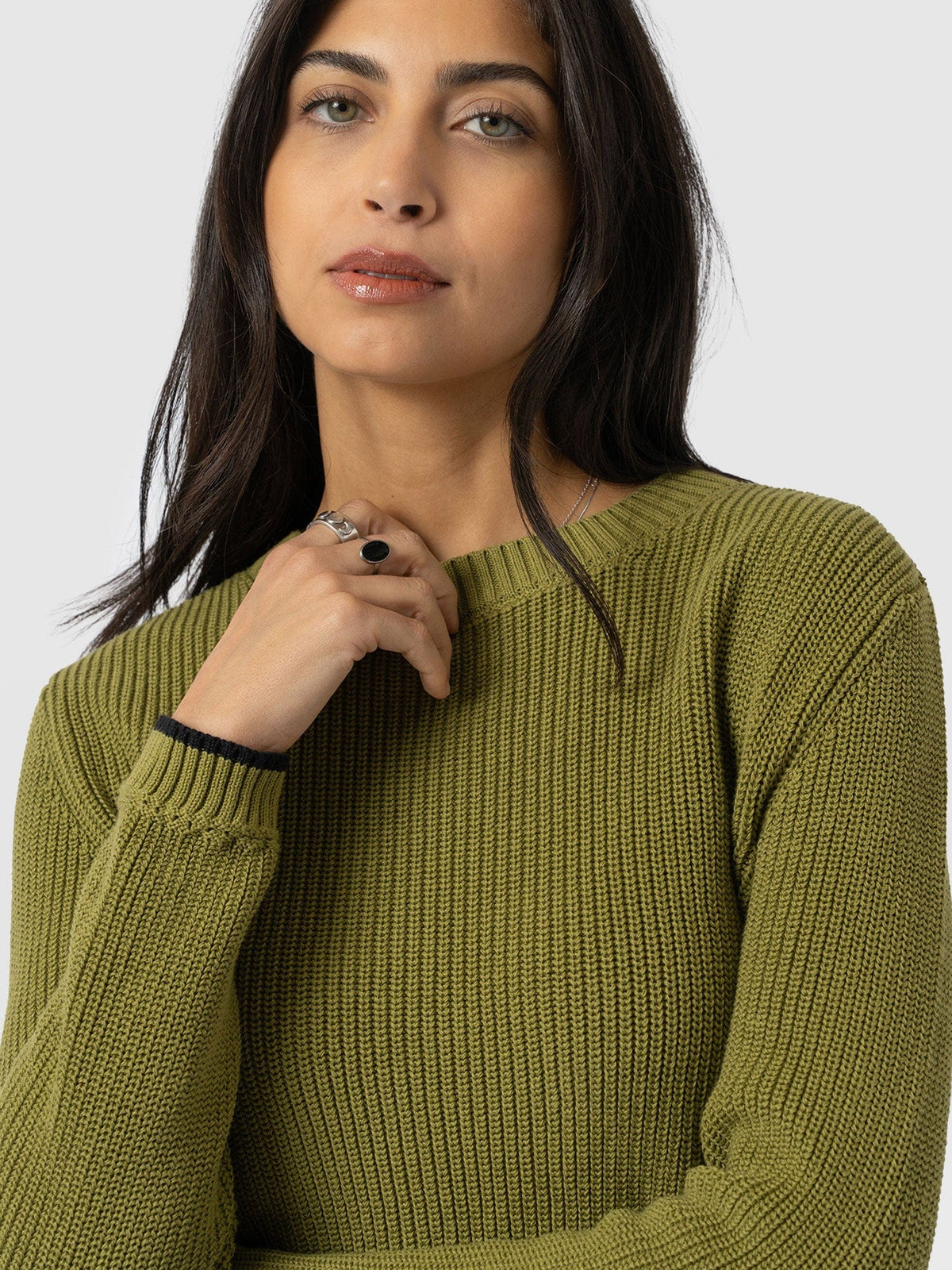 Remy Crop Sweater - Khaki