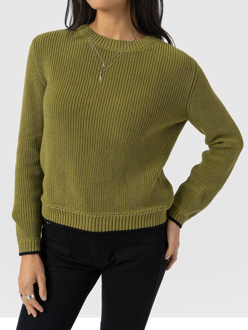 Remy Crop Sweater - Khaki
