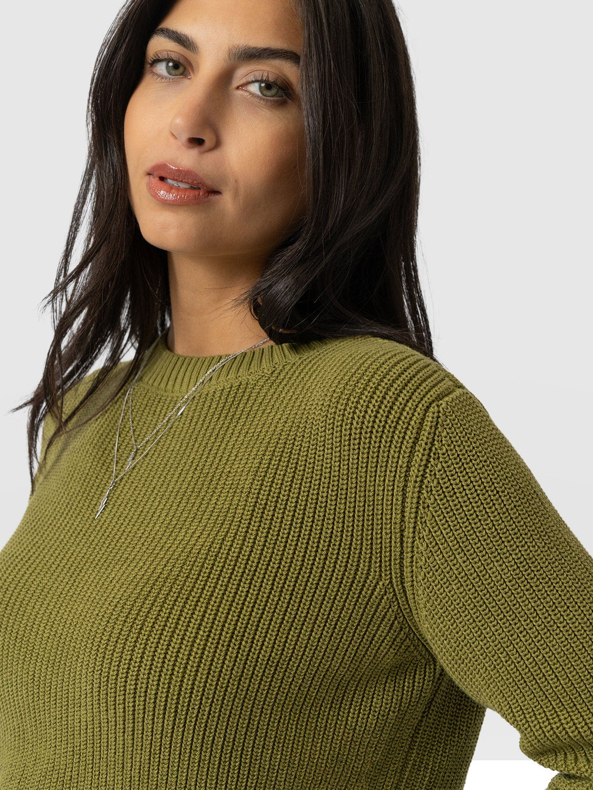 Remy Crop Sweater - Khaki