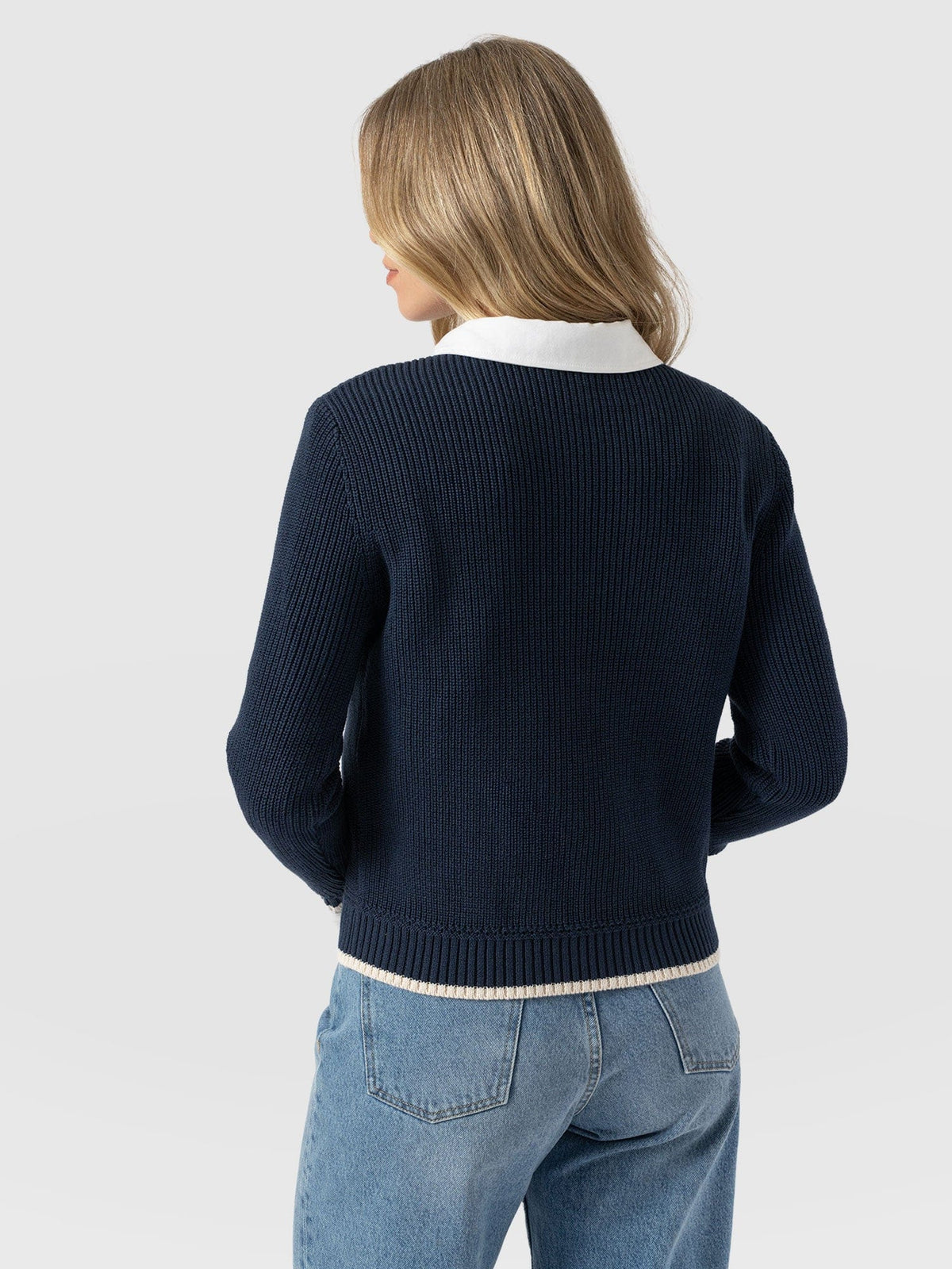 Remy Crop Sweater - Navy
