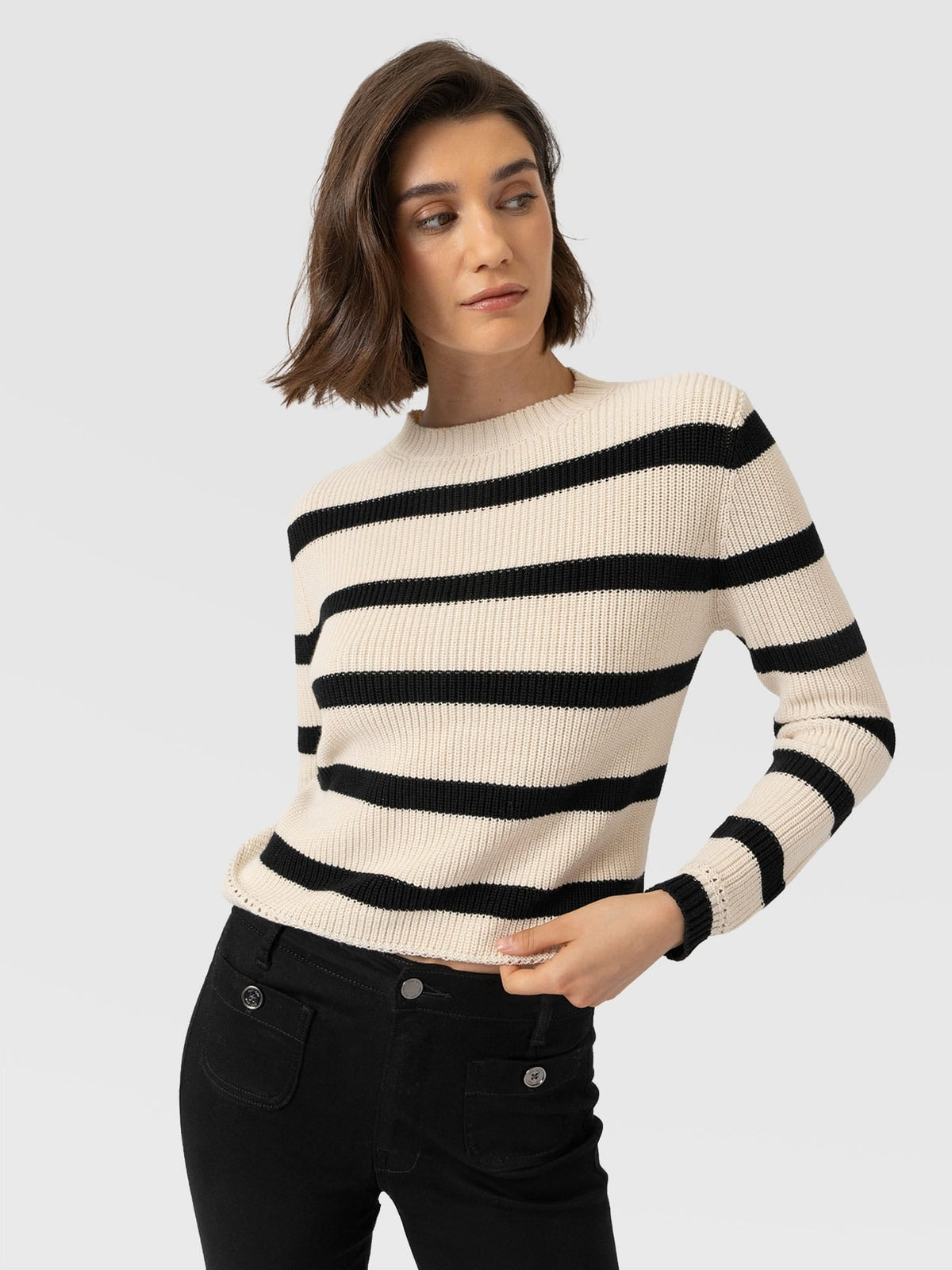Remy Crop Sweater - Stripe