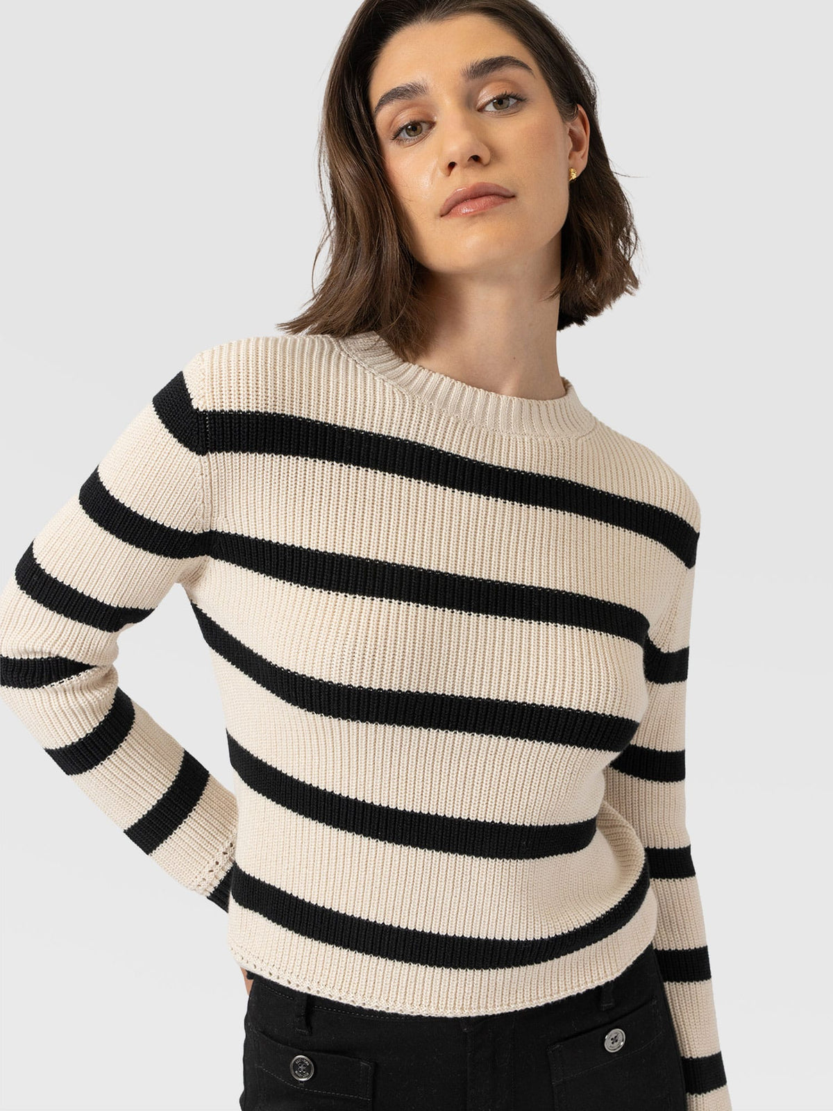 Remy Crop Sweater - Stripe