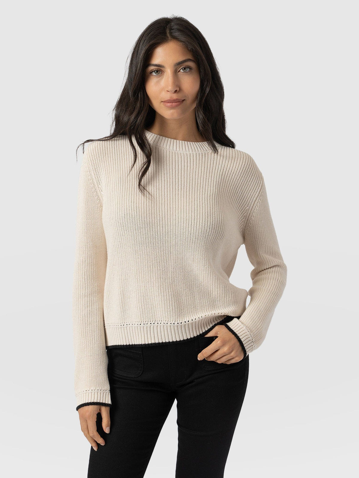 Remy Crop Sweater - Cream