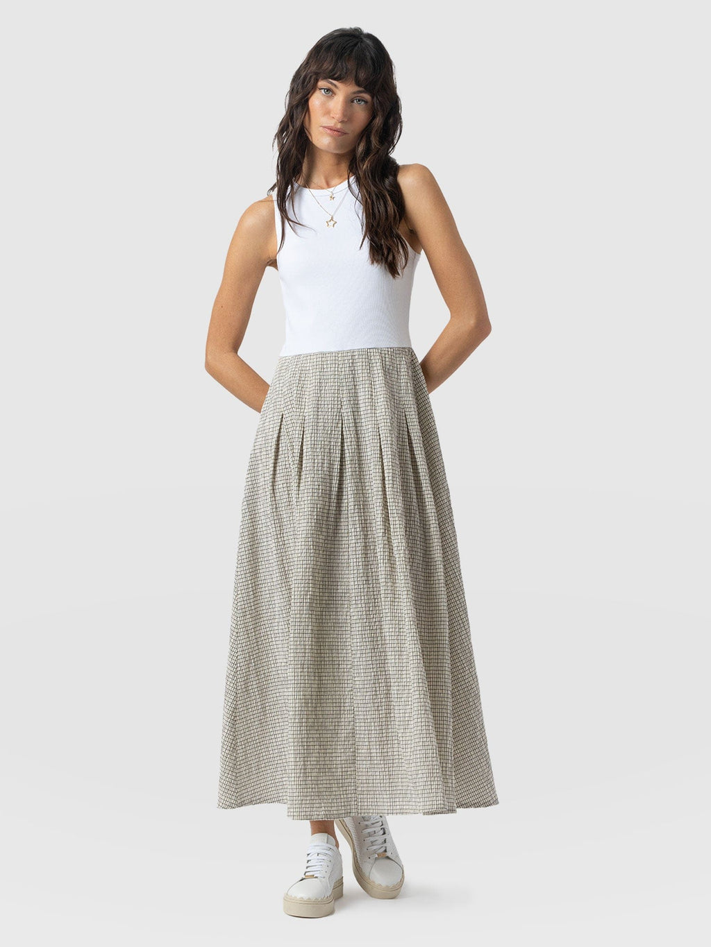 Renee Contrast Dress - Gingham