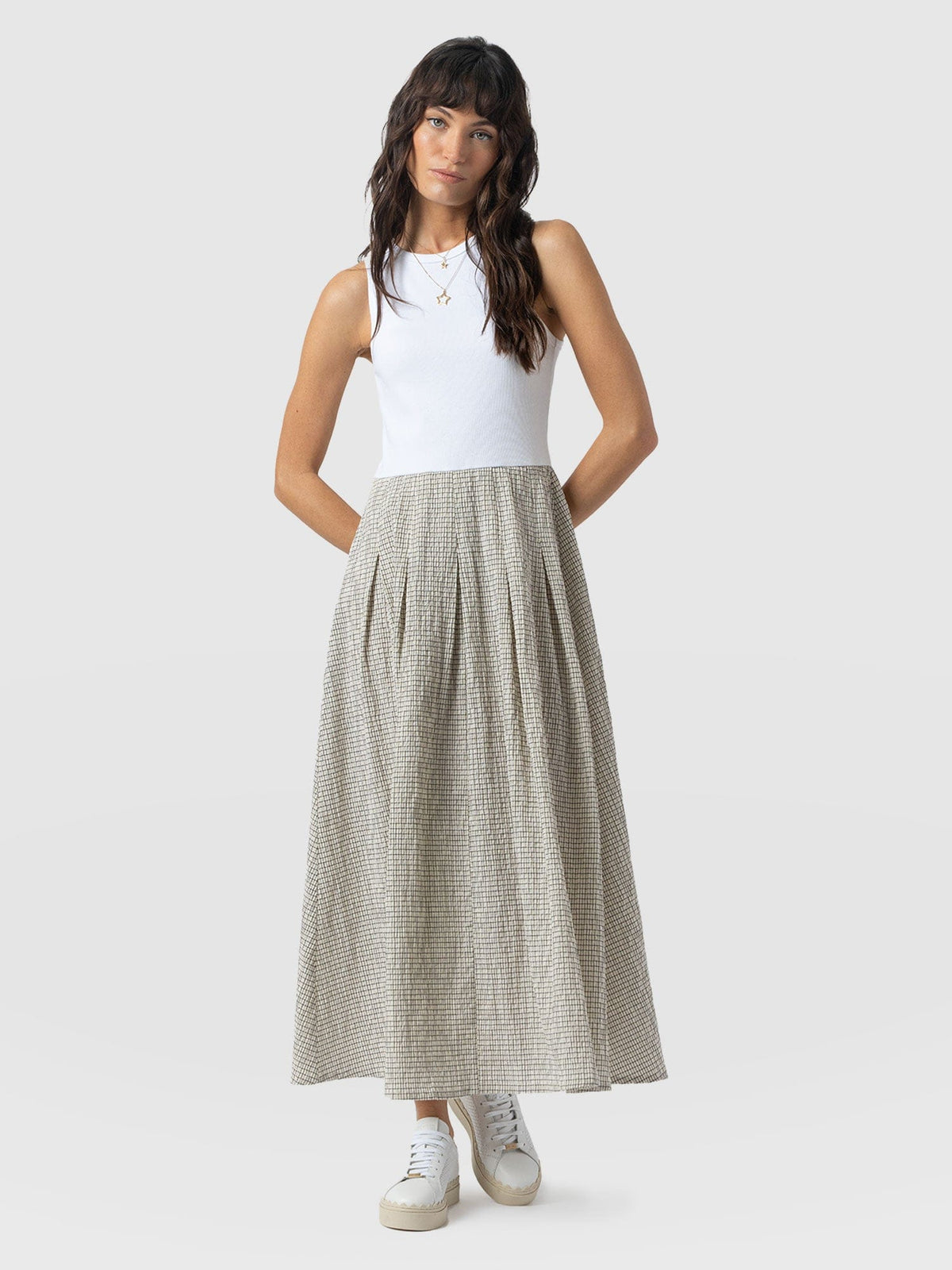 Renee Contrast Dress - Gingham