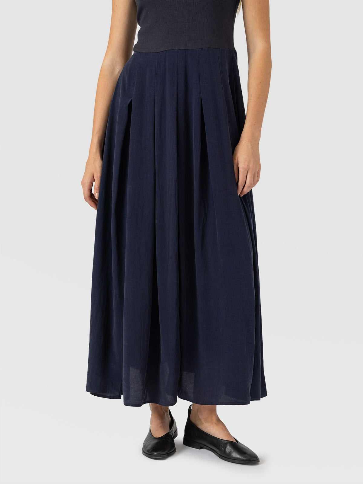 Renee Contrast Dress - Navy