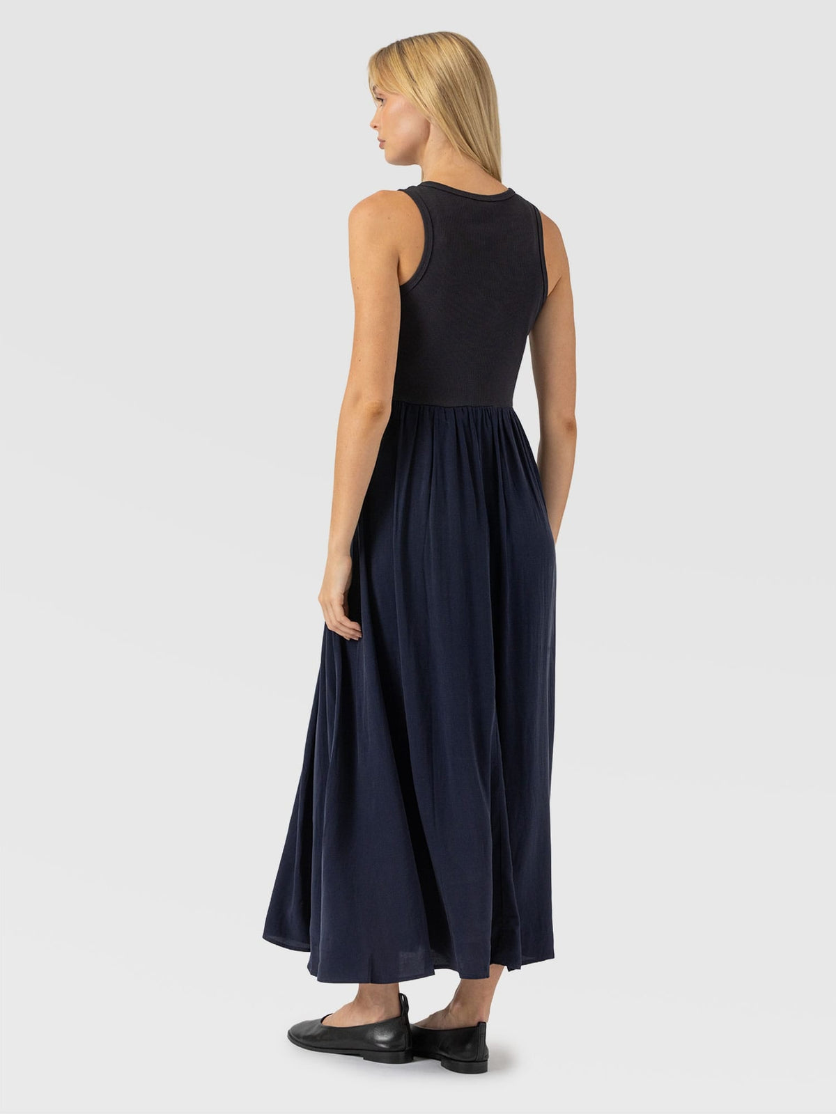 Renee Contrast Dress - Navy