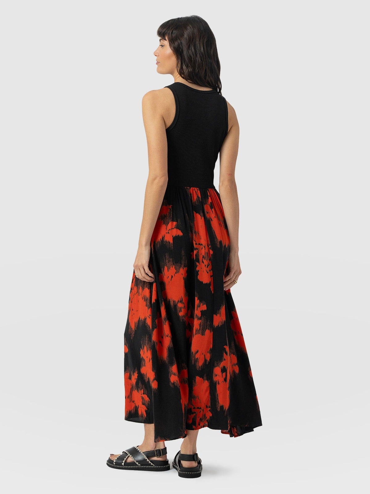 Renee Contrast Dress - Orange Fade Floral
