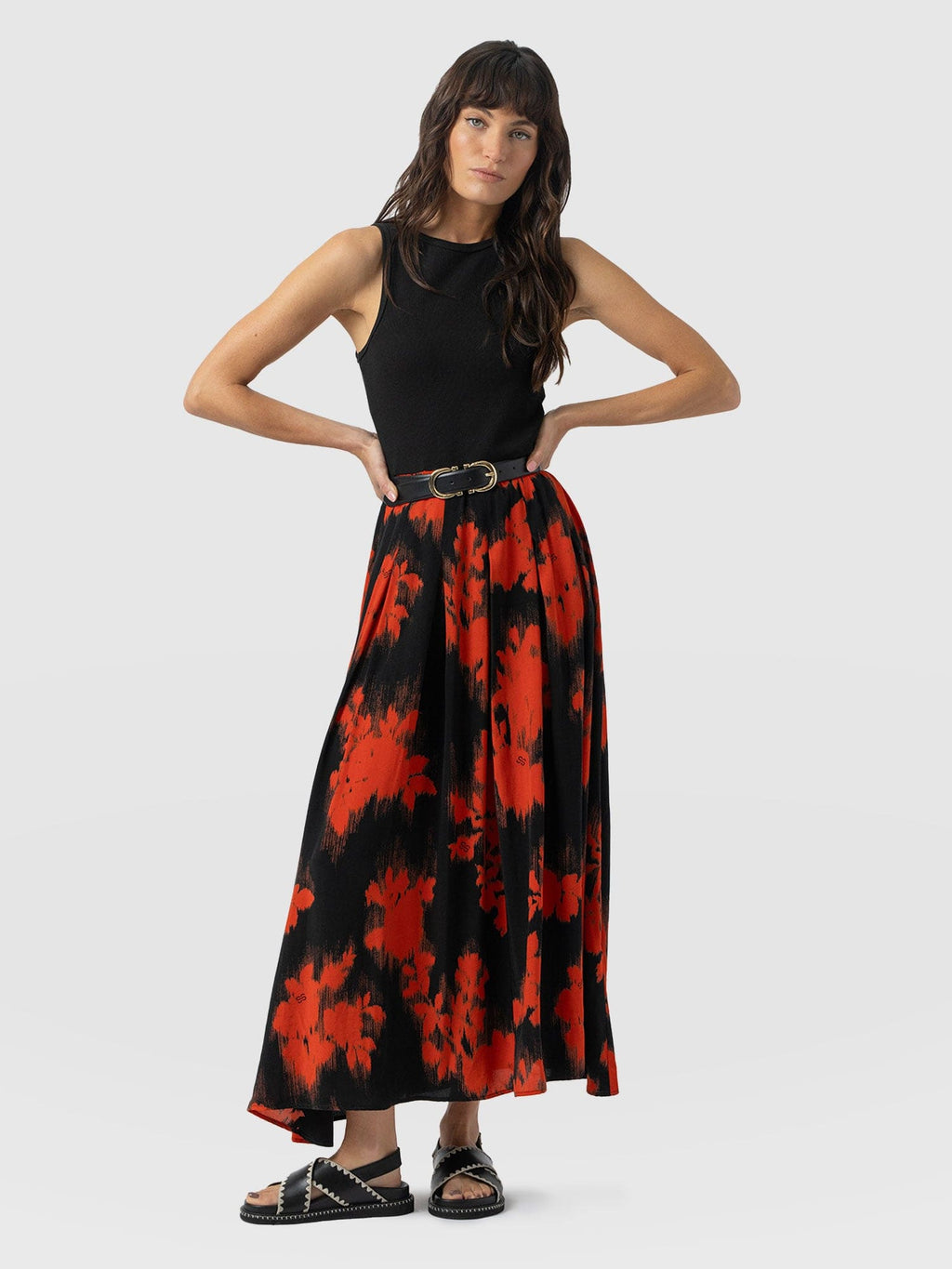 Renee Contrast Dress - Orange Fade Floral