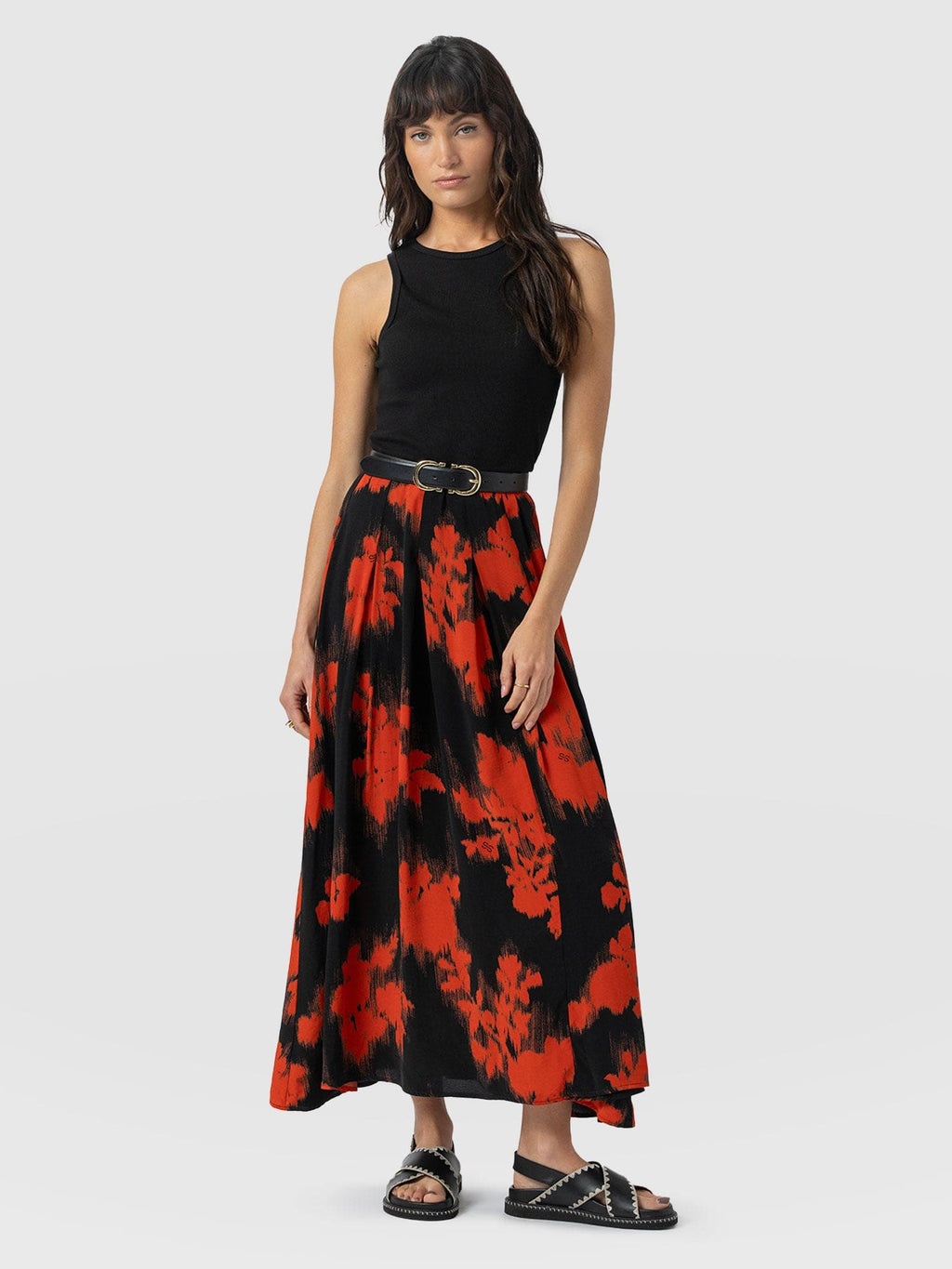 Renee Contrast Dress - Orange Fade Floral