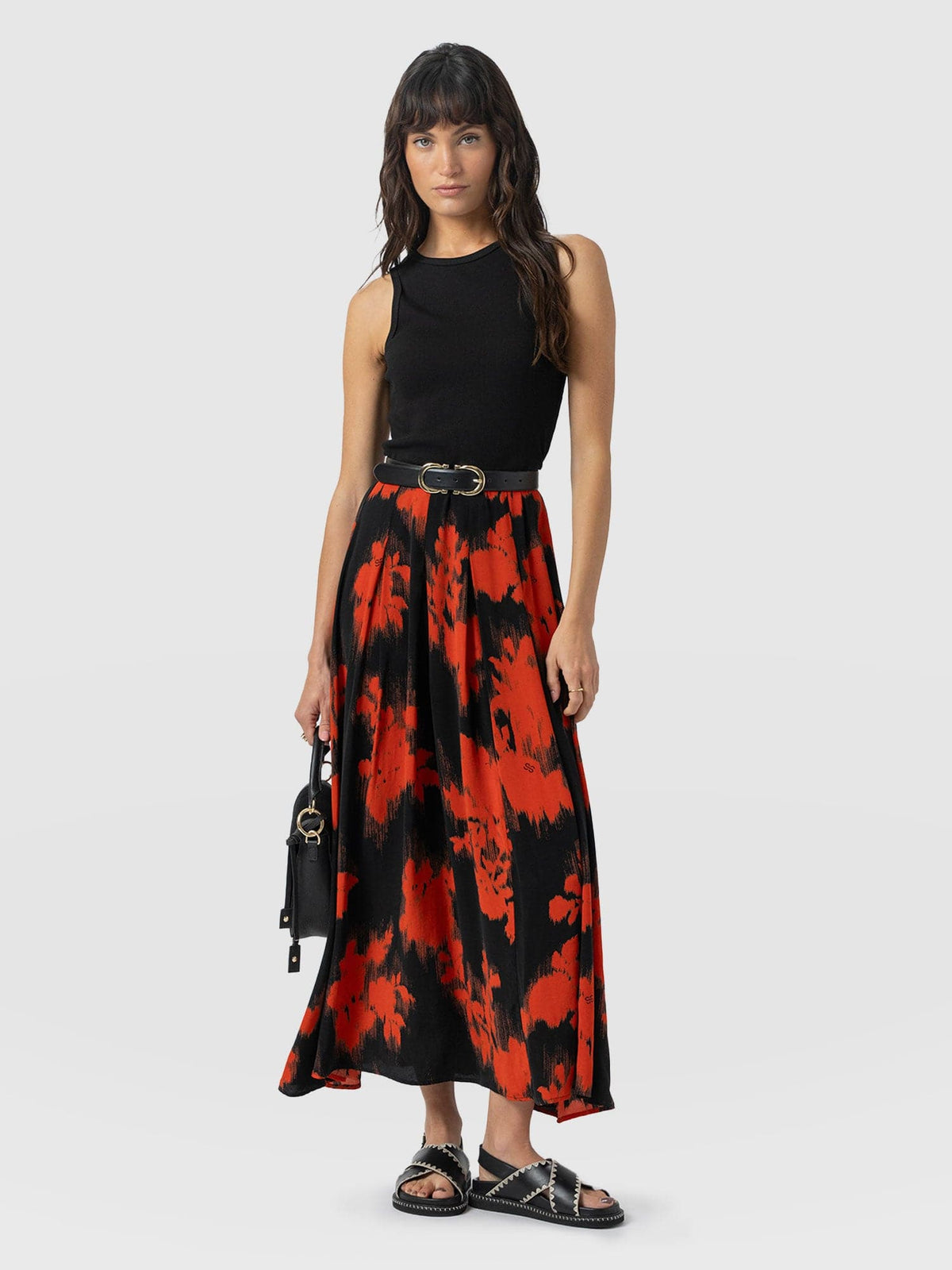 Renee Contrast Dress - Orange Fade Floral