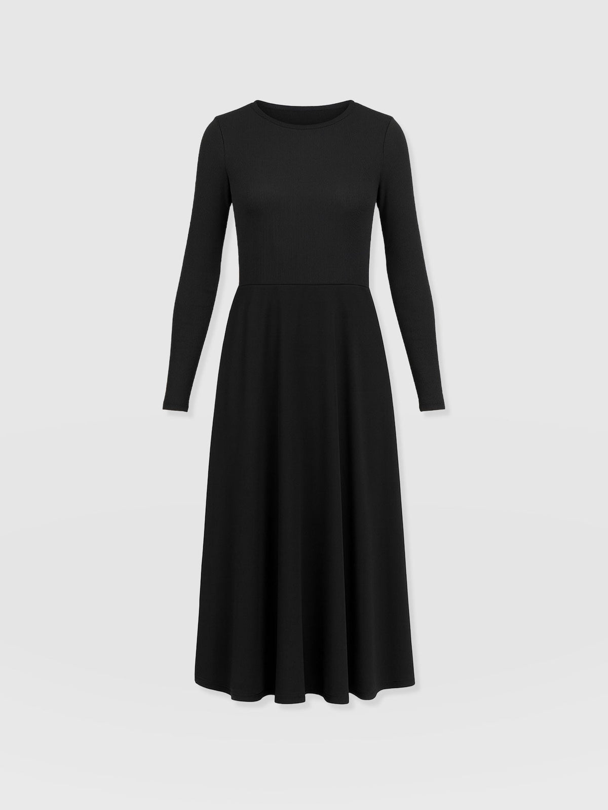 Renee Contrast Long Sleeve Dress - Black