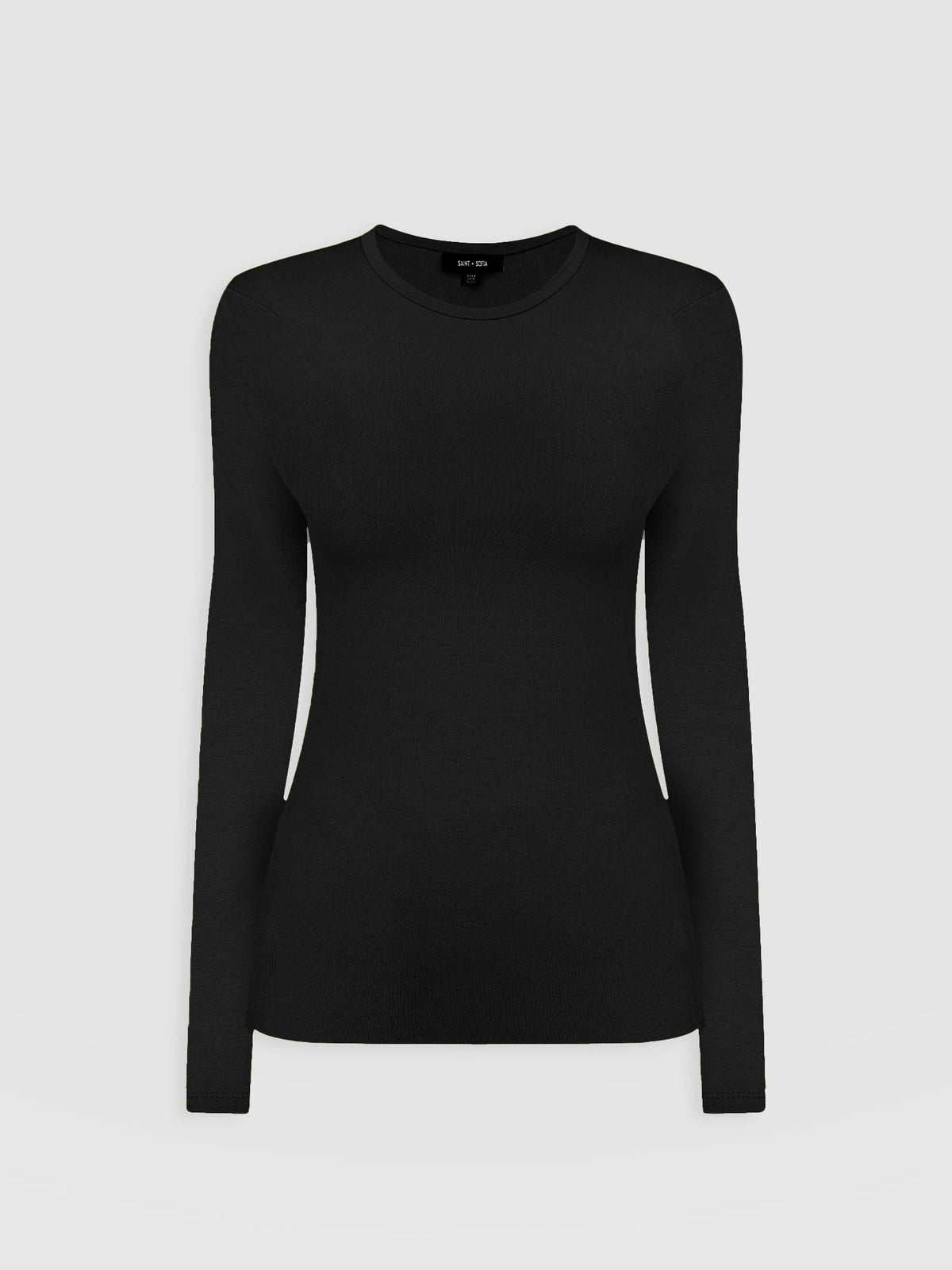 Ribbed Long Sleeve Tee - Black
