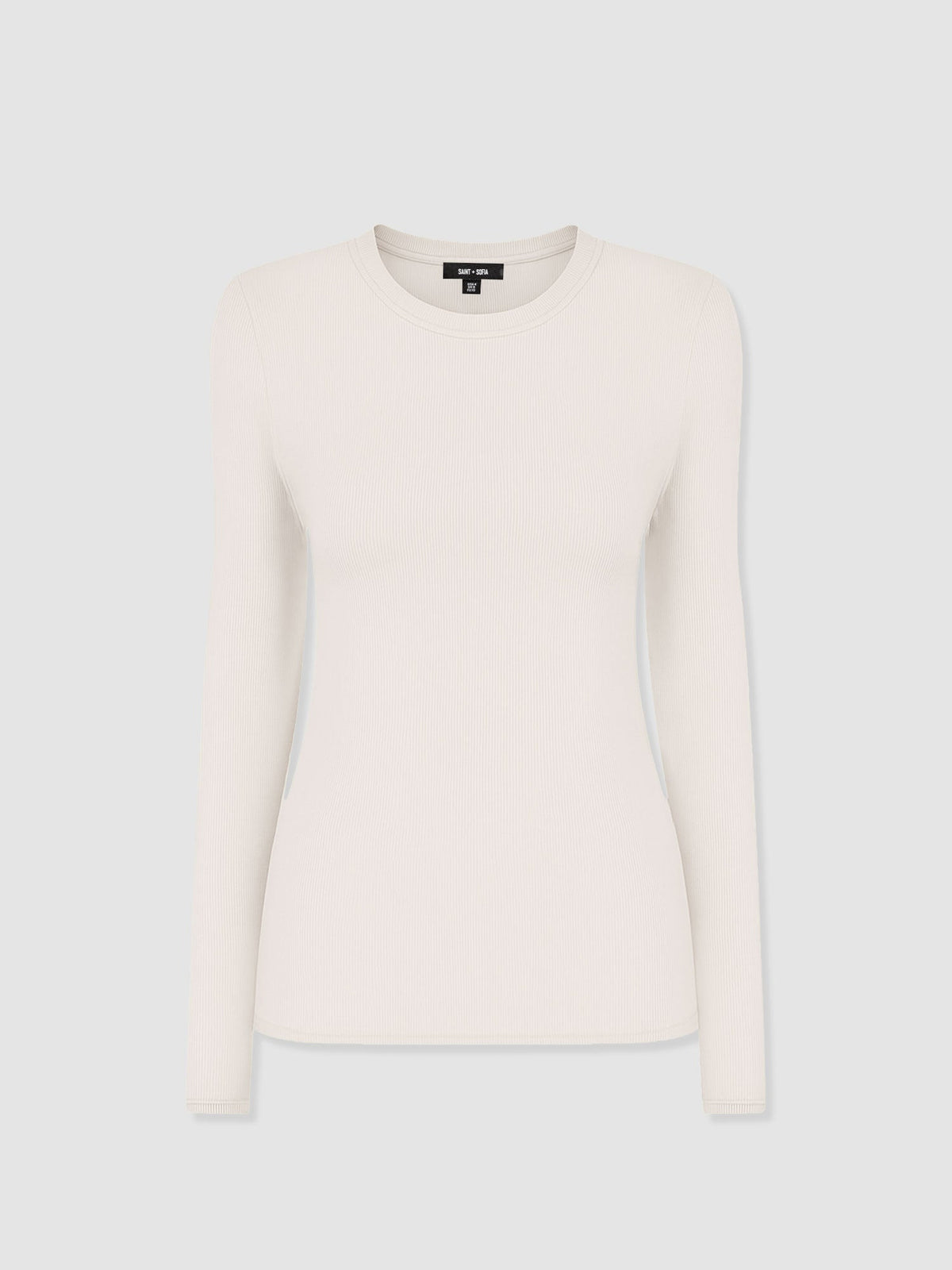 Ribbed Long Sleeve Tee - Cream
