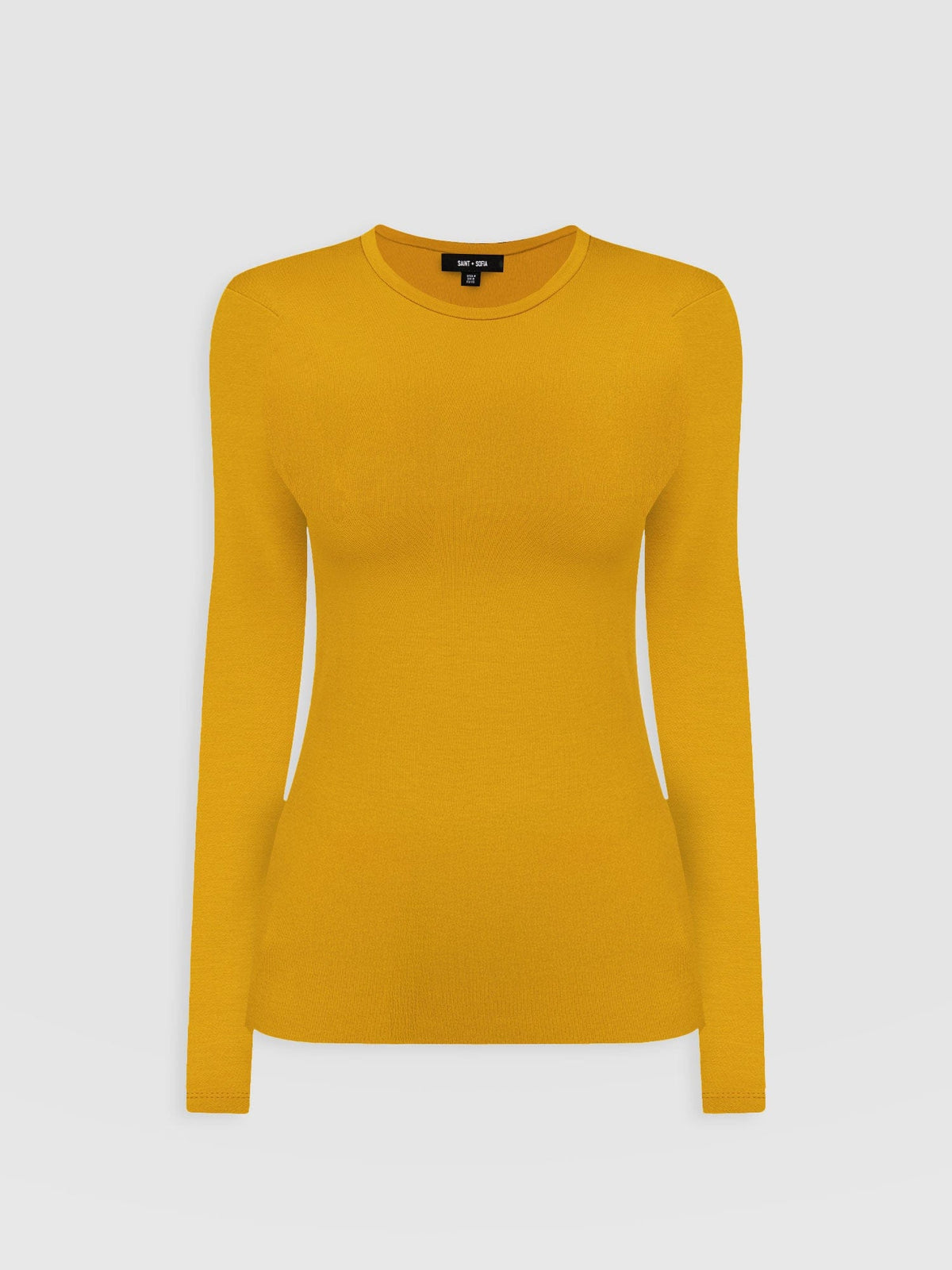 Ribbed Long Sleeve Tee - Ochre