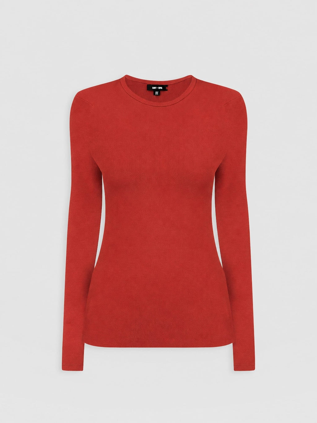Ribbed Long Sleeve Tee - Rust