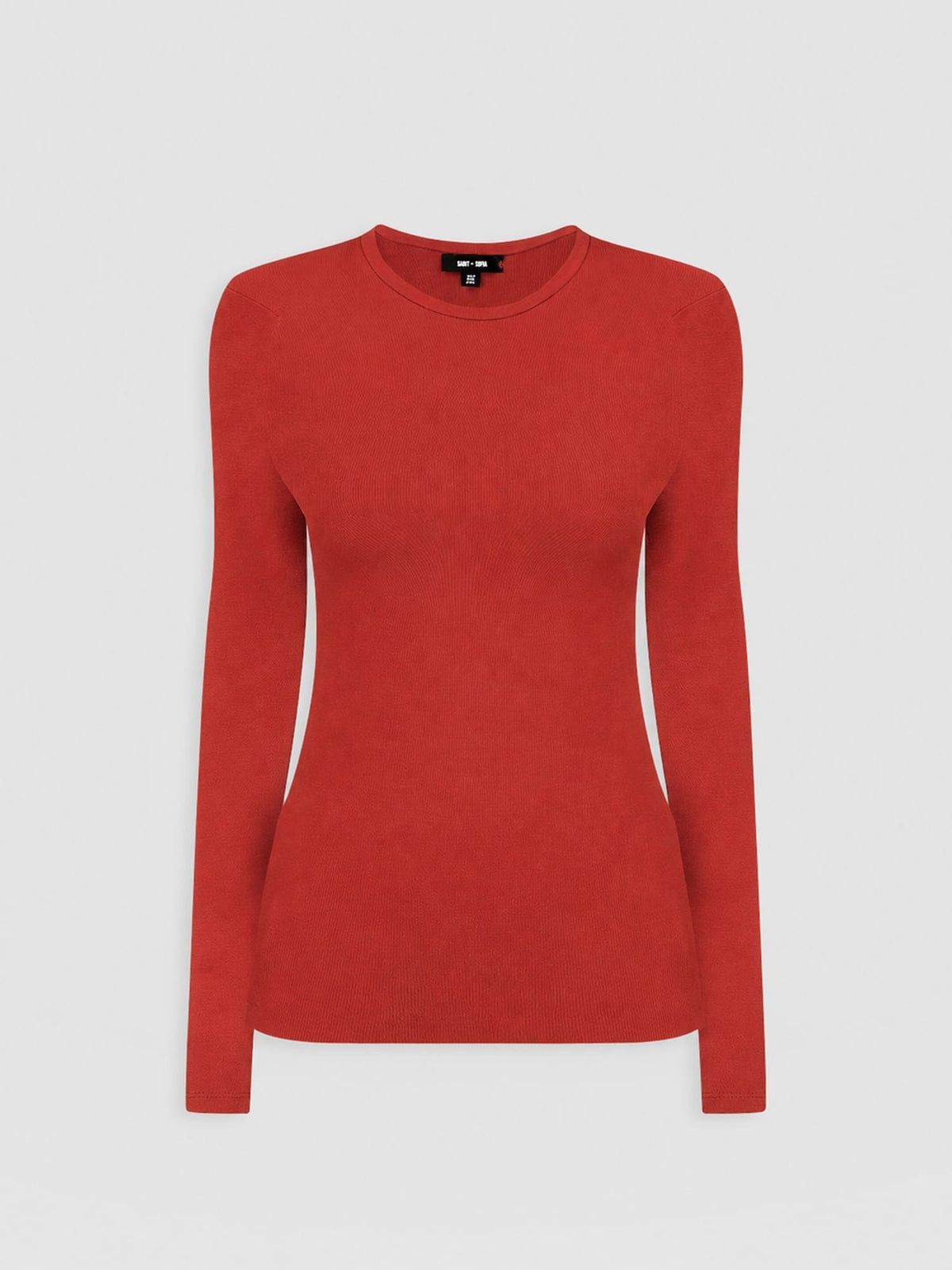 Ribbed Long Sleeve Tee - Rust