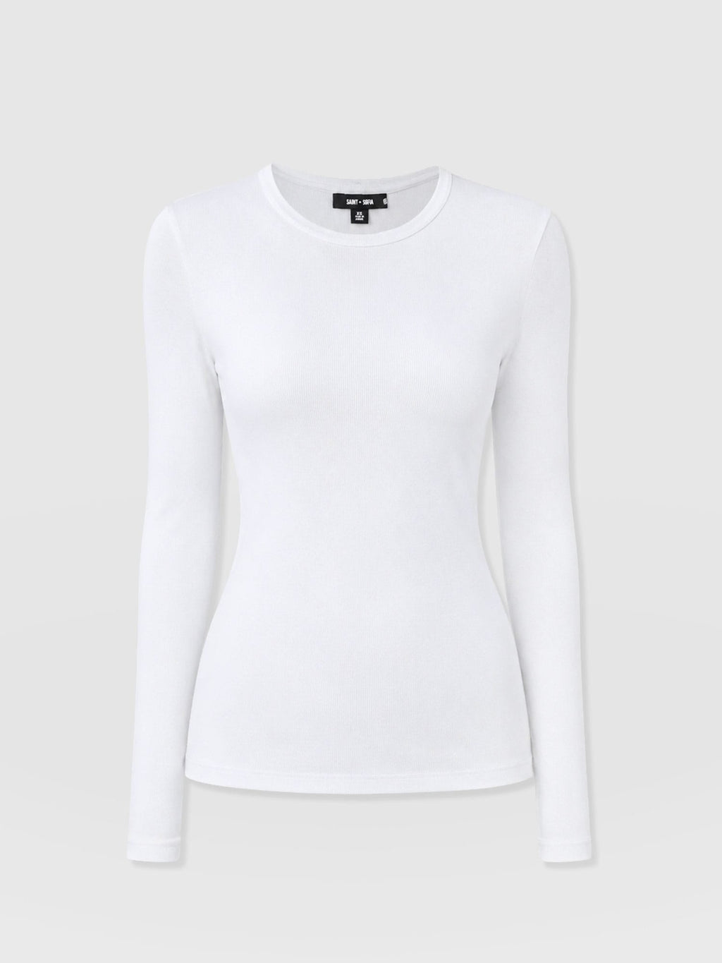 Ribbed Long Sleeve Tee - White