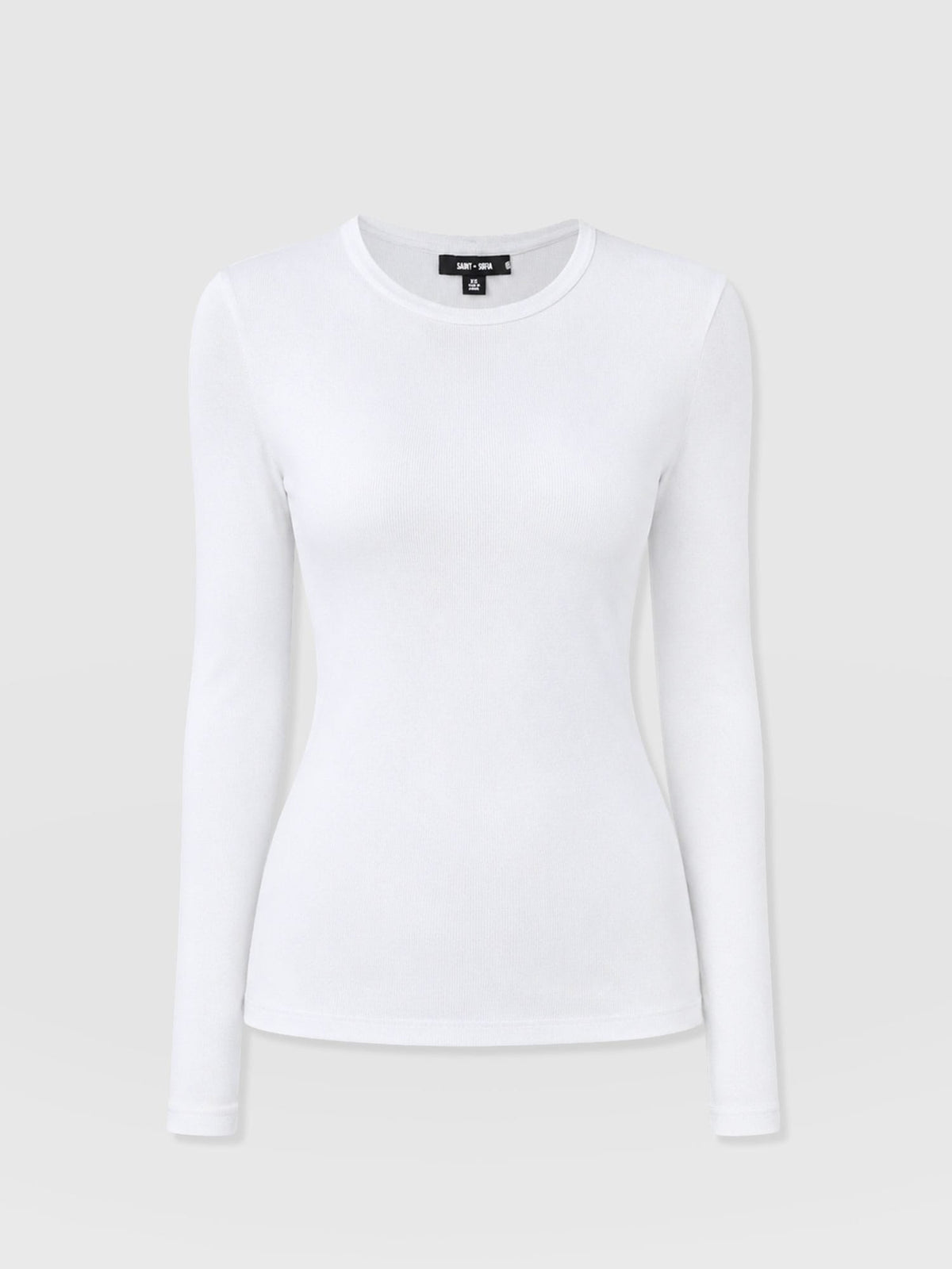 Ribbed Long Sleeve Tee - White