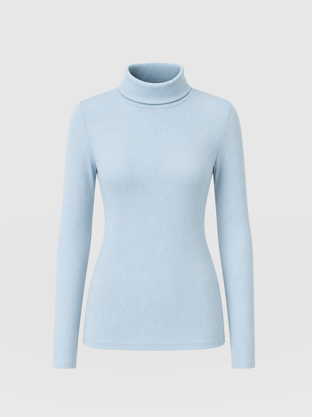 Ribbed Roll Neck - Ice Blue