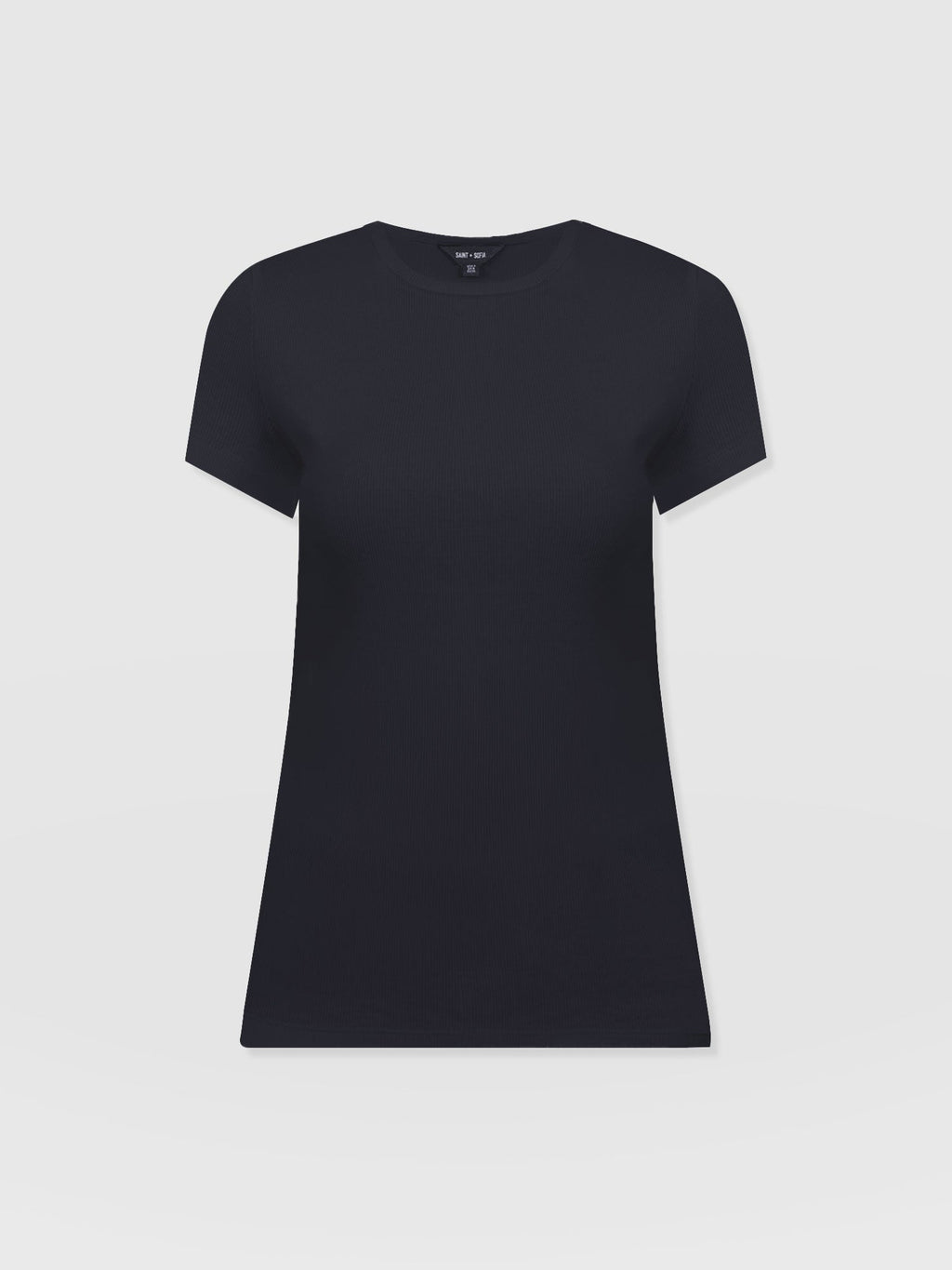 Ribbed Short Sleeve Tee - Navy