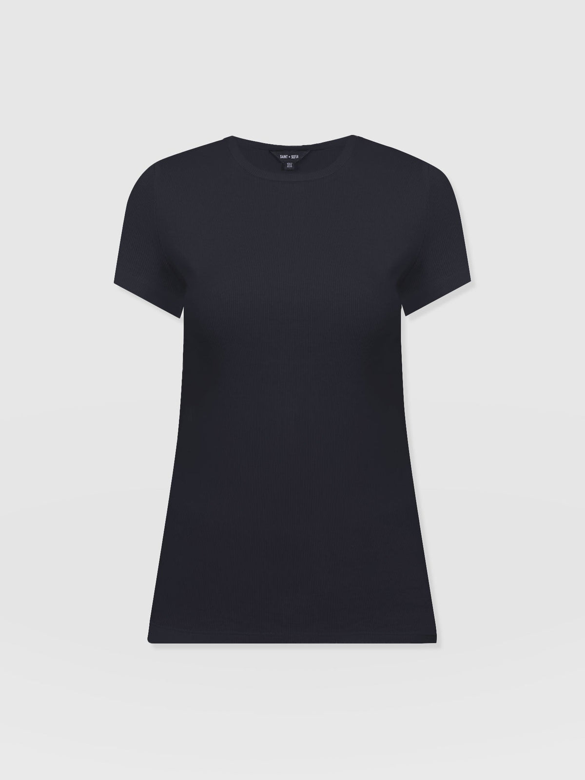 Ribbed Short Sleeve Tee - Navy