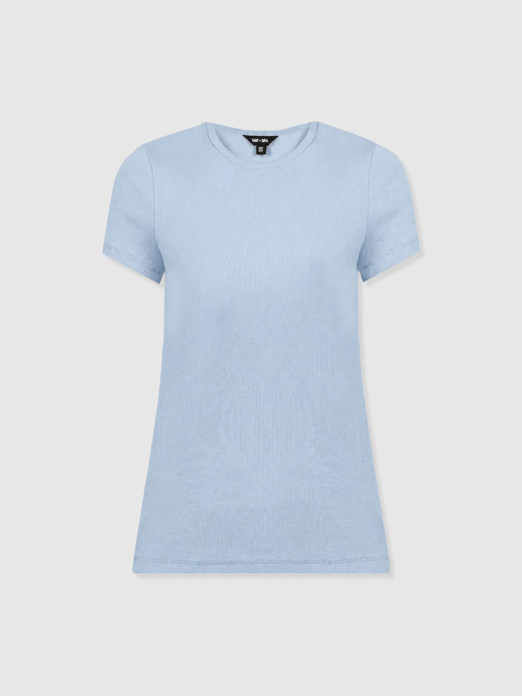 Ribbed Short Sleeve Tee - Powder Blue
