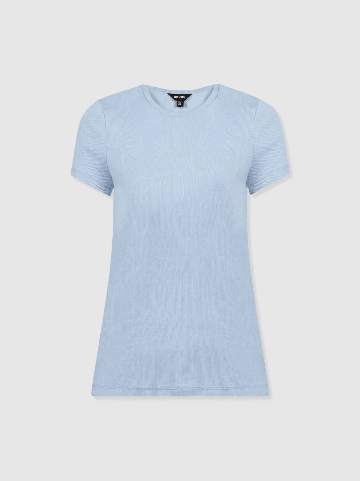 Ribbed Short Sleeve Tee - Powder Blue
