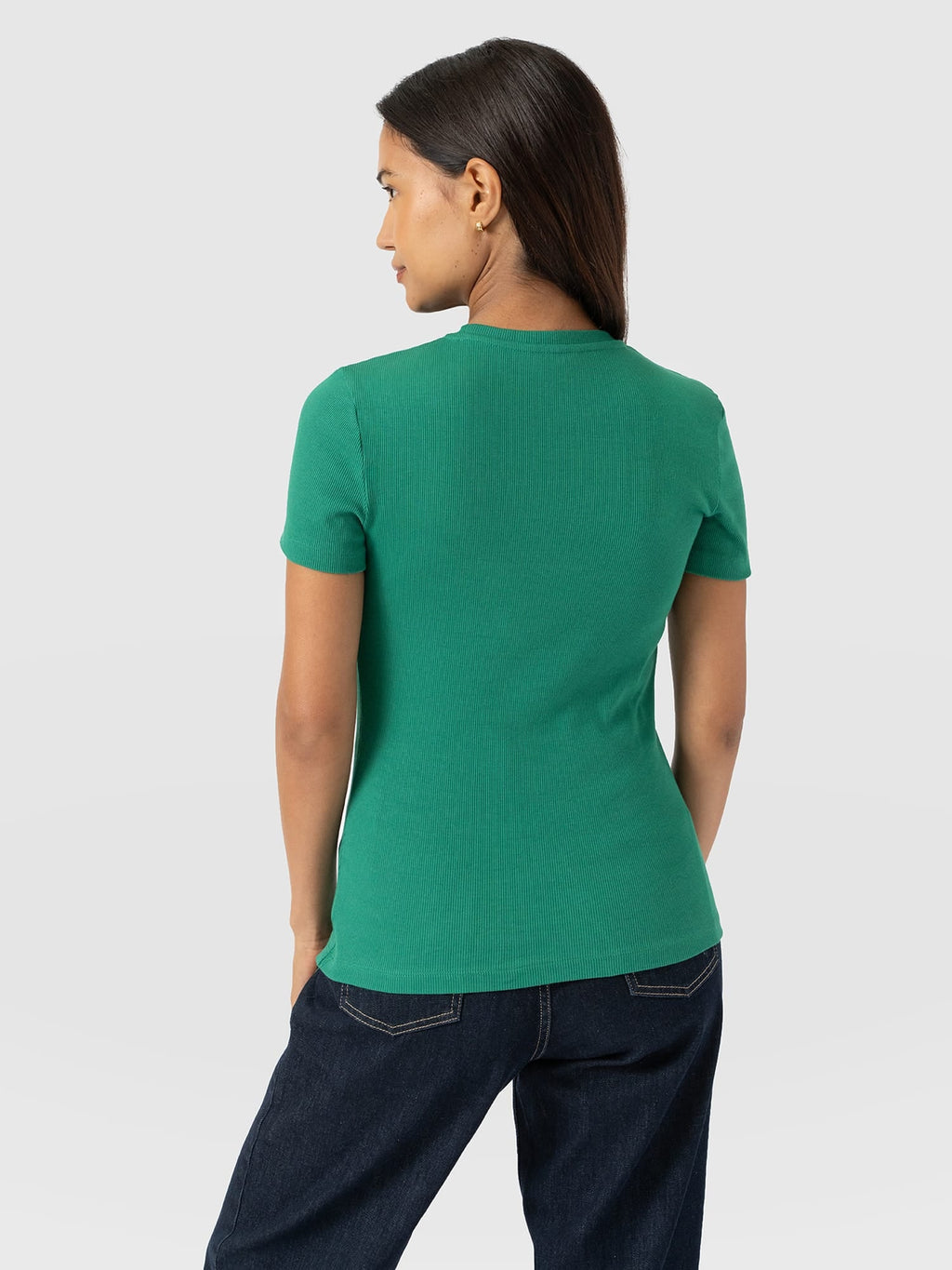 Ribbed Short Sleeve Tee - Sea Green