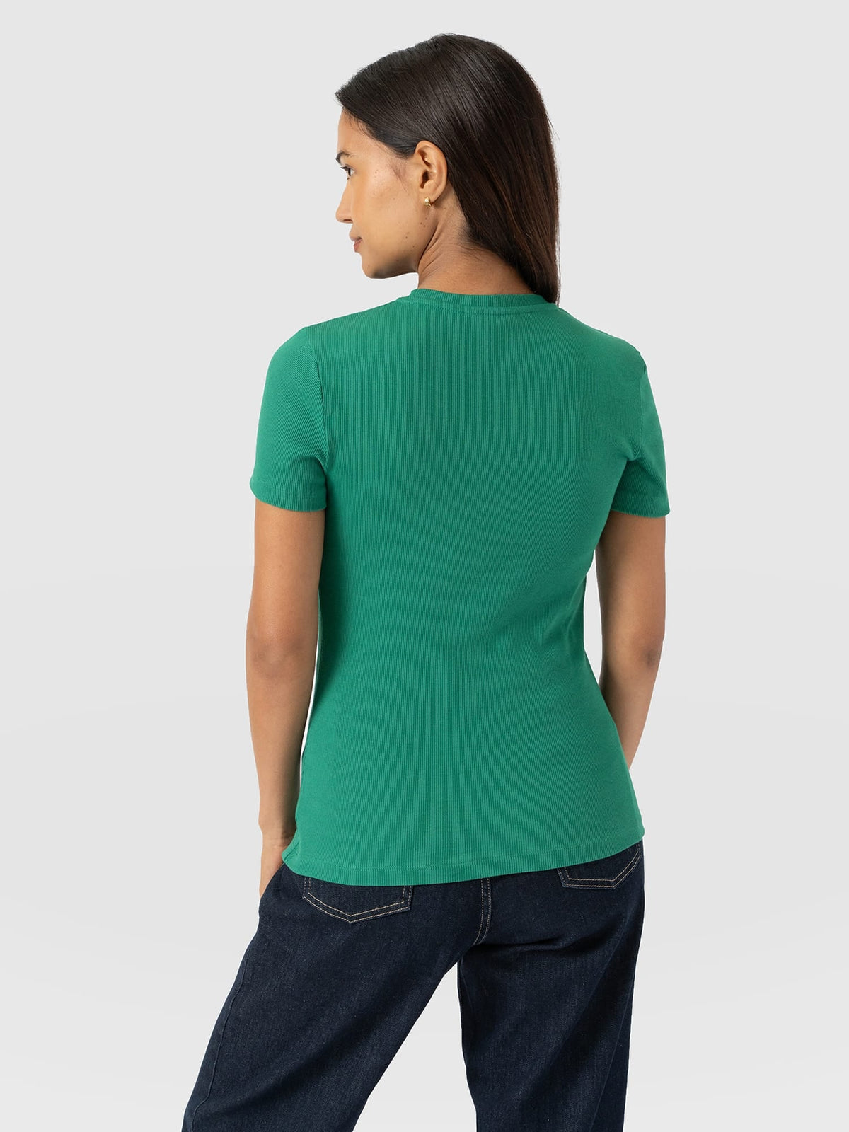 Ribbed Short Sleeve Tee - Sea Green
