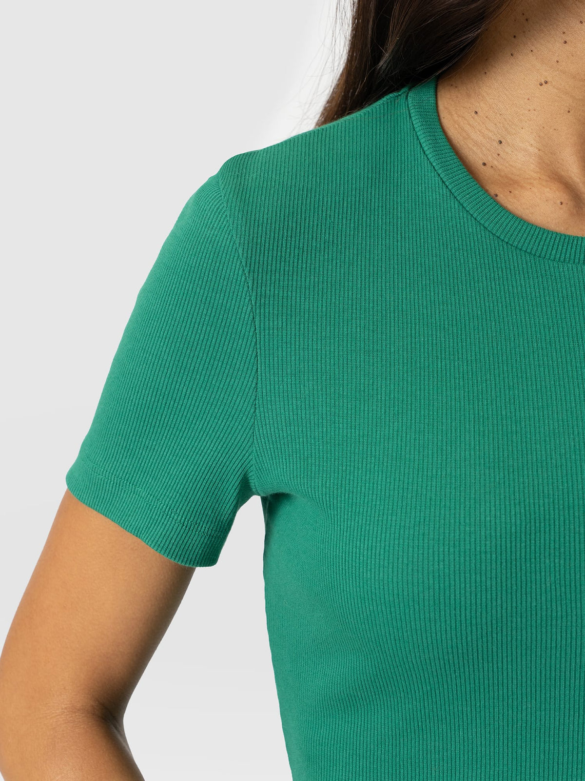 Ribbed Short Sleeve Tee - Sea Green