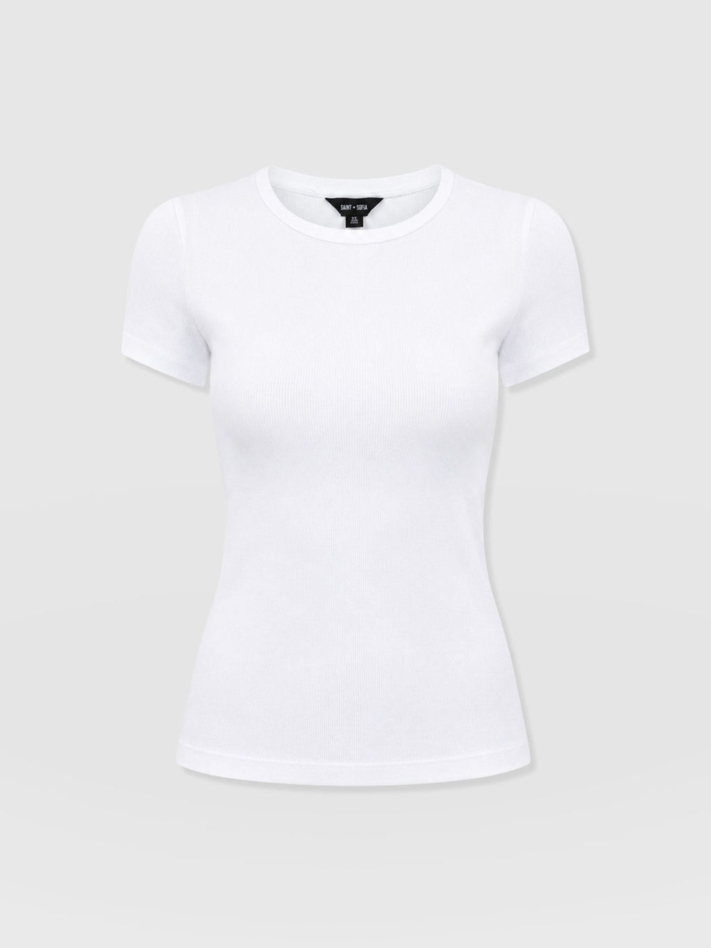 Ribbed Short Sleeve Tee - White