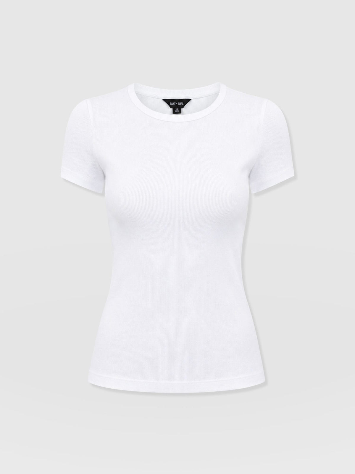Ribbed Short Sleeve Tee - White