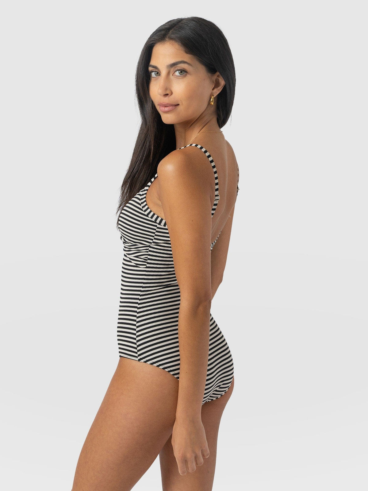 Riley Cross Front Swimsuit - Stripe