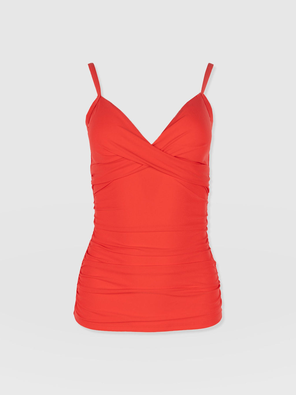 Riley Cross Front Tankini Top - Red