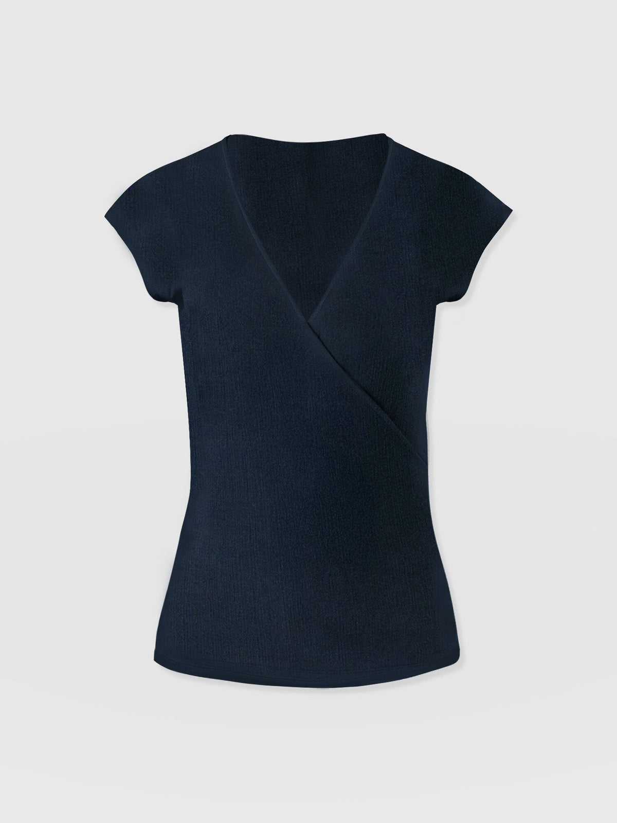 Rosa Wrap Top - Navy Textured